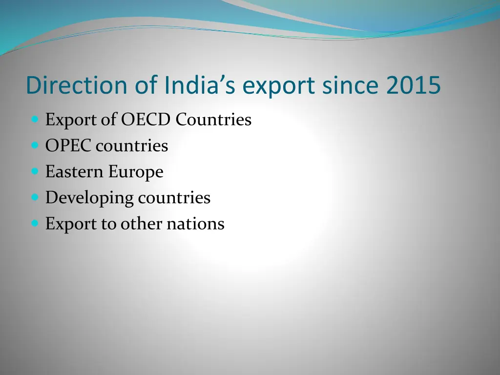 direction of india s export since 2015