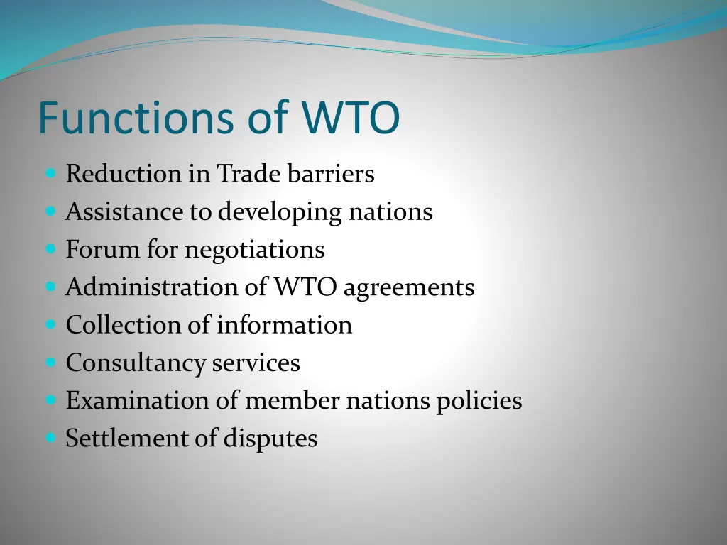 functions of wto