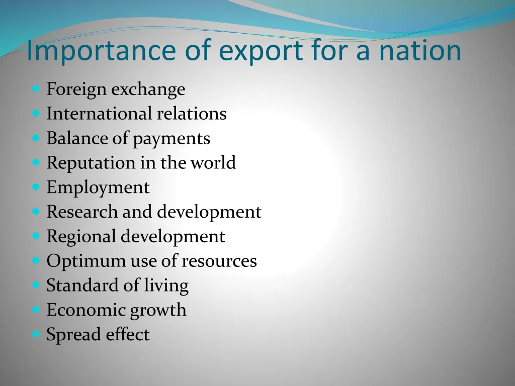 importance of export for a nation