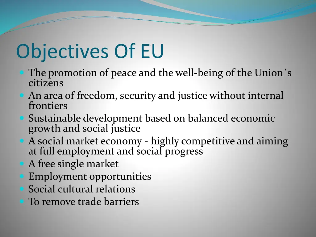 objectives of eu the promotion of peace