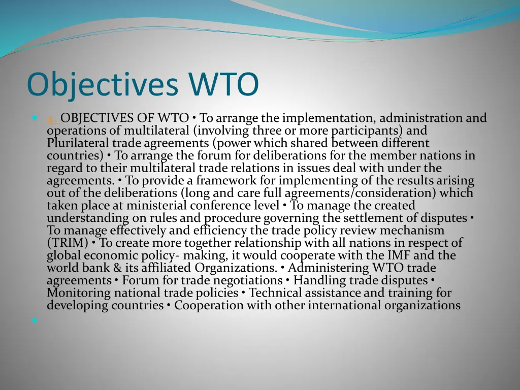 objectives wto