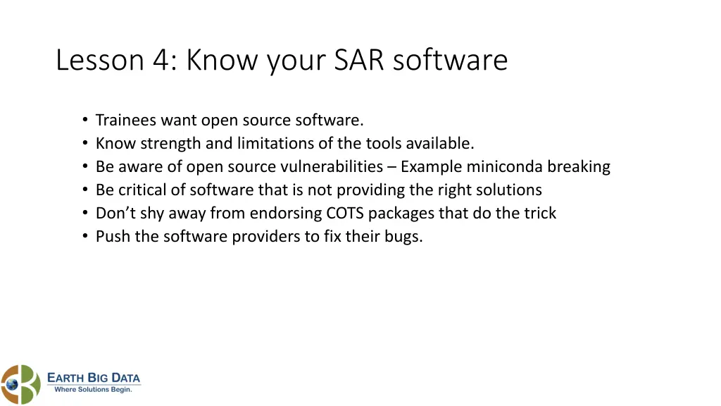 lesson 4 know your sar software