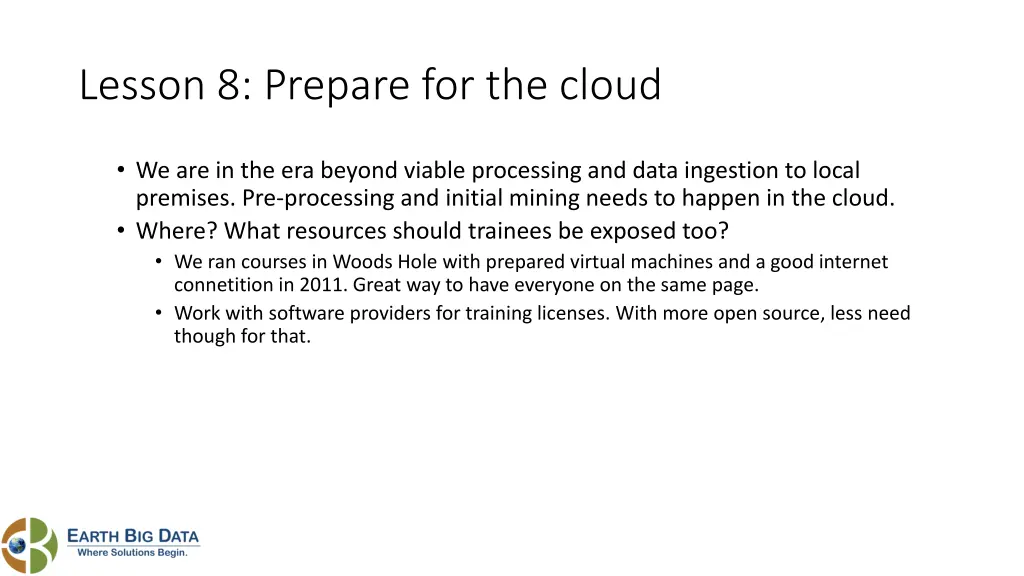 lesson 8 prepare for the cloud