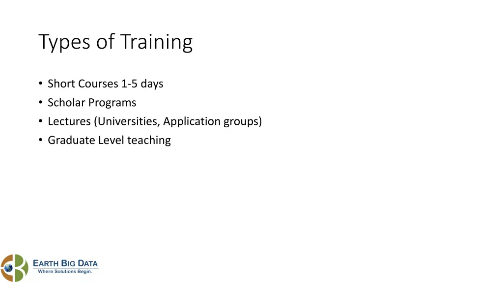 types of training