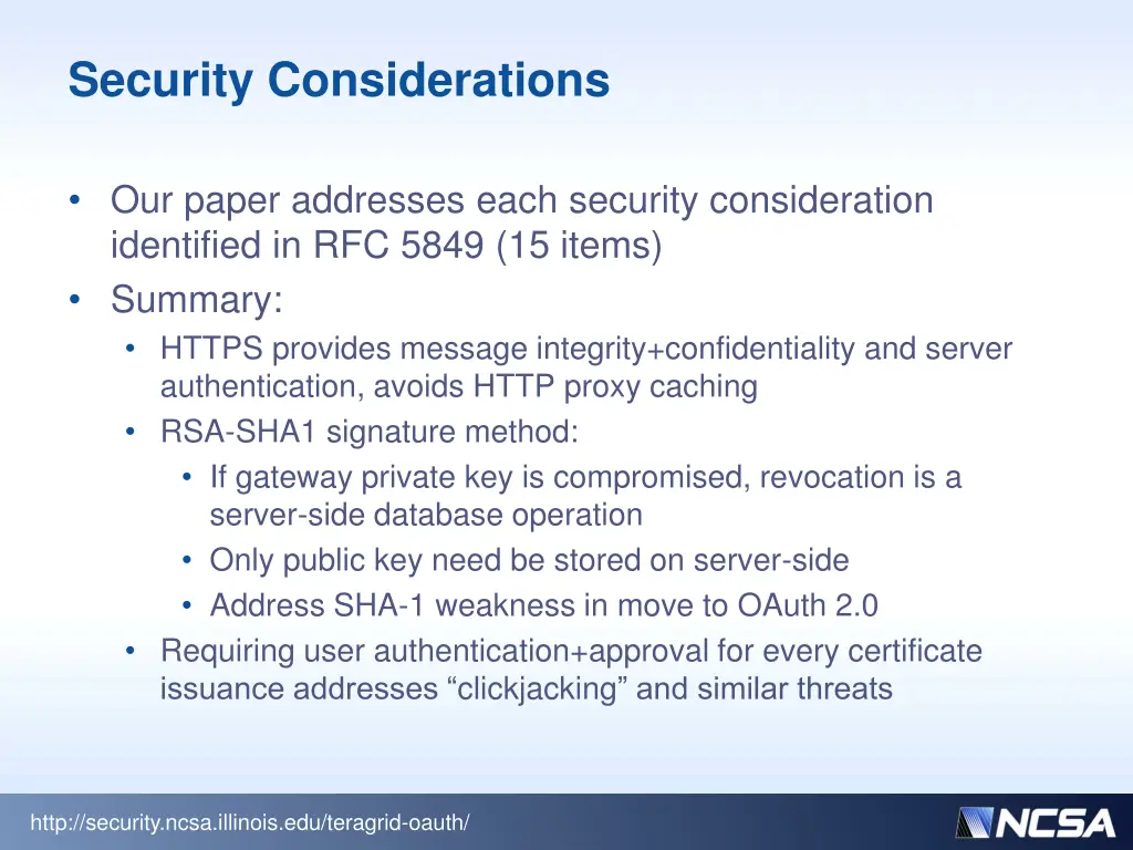 security considerations