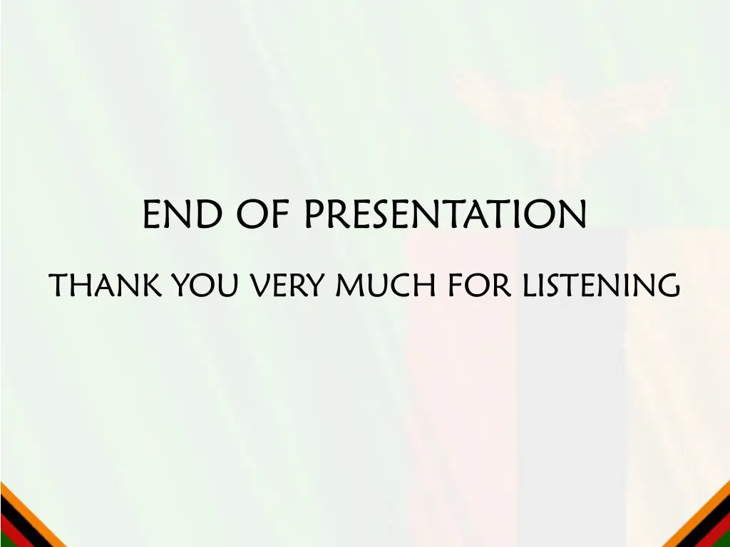 end of presentation