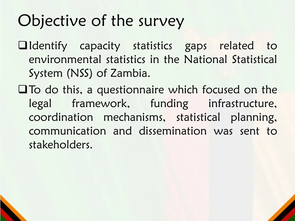 objective of the survey