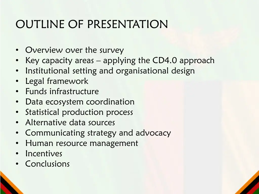 outline of presentation