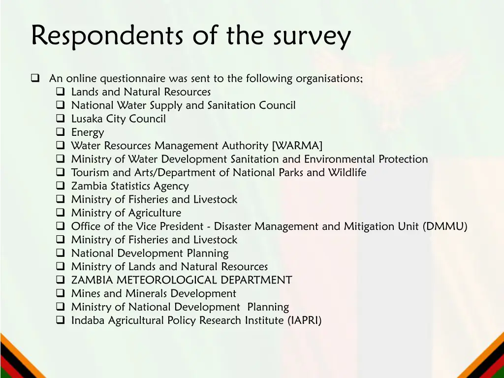 respondents of the survey