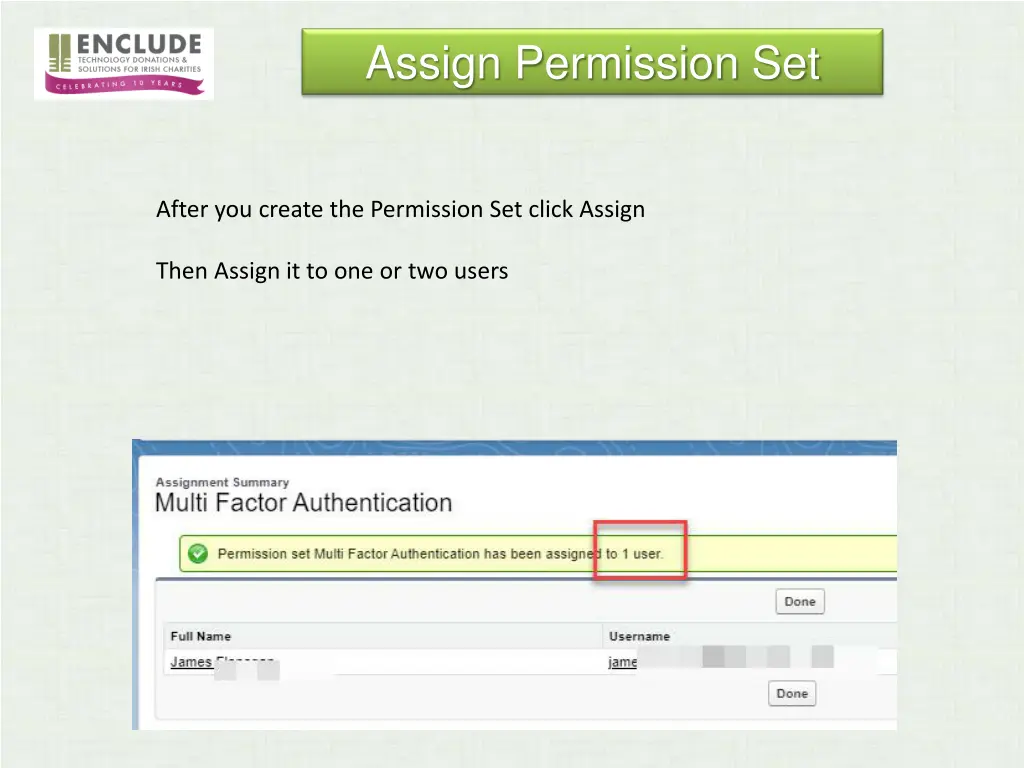 assign permission set