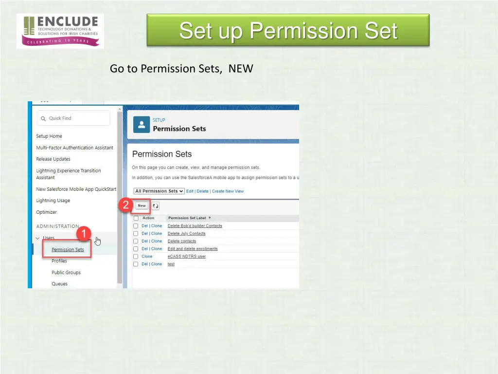 set up permission set