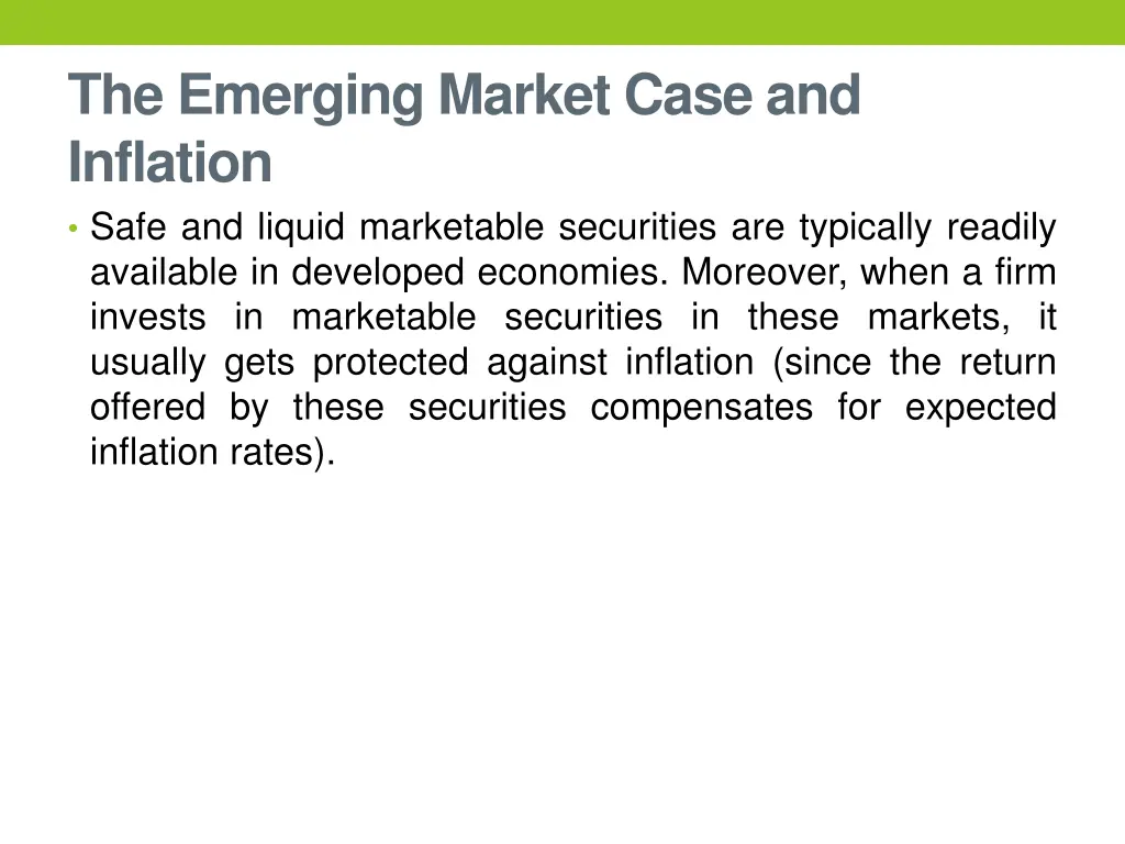 the emerging market case and inflation safe