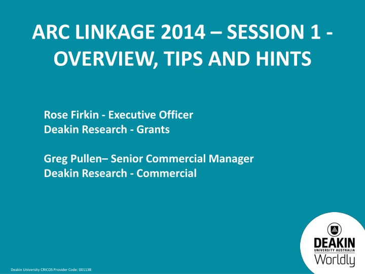 arc linkage 2014 session 1 overview tips and hints