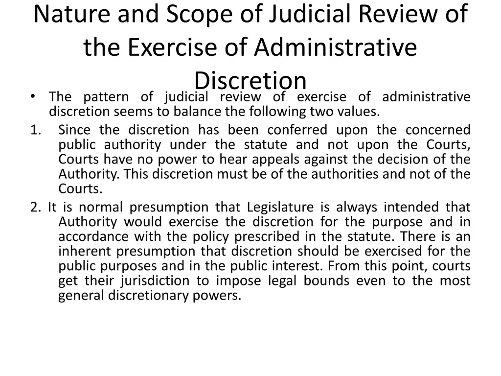 nature and scope of judicial review