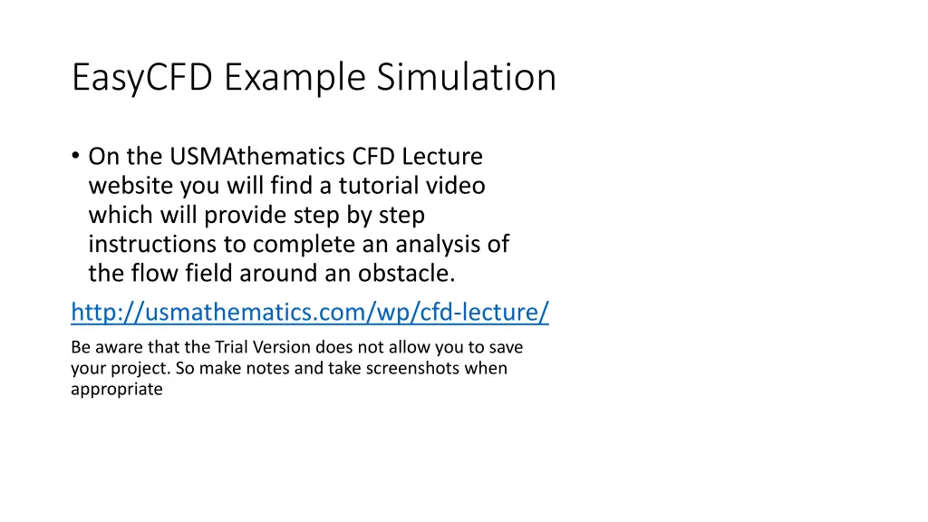 easycfd example simulation