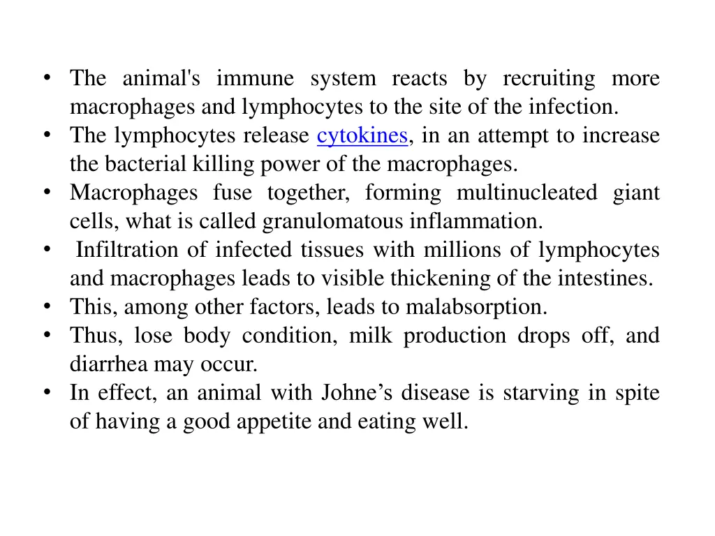 the animal s immune system reacts by recruiting