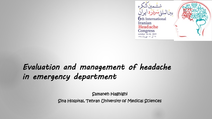 evaluation and management of headache