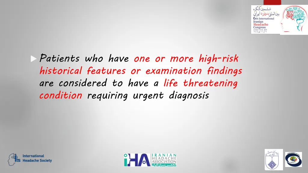 patients who have one or more high risk