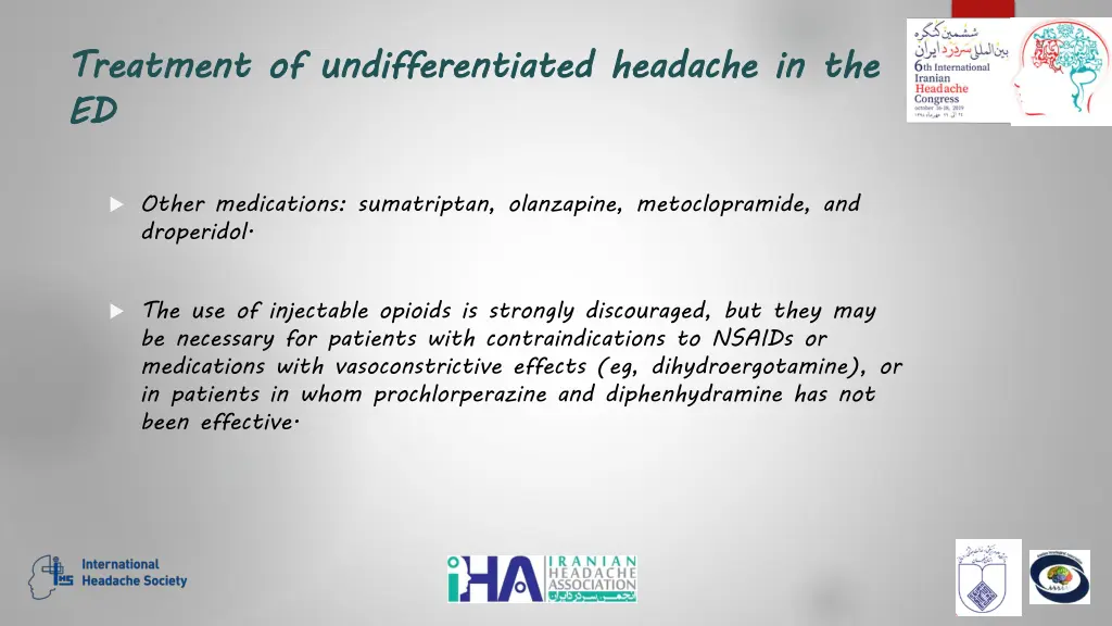 treatment of undifferentiated headache in the ed 2