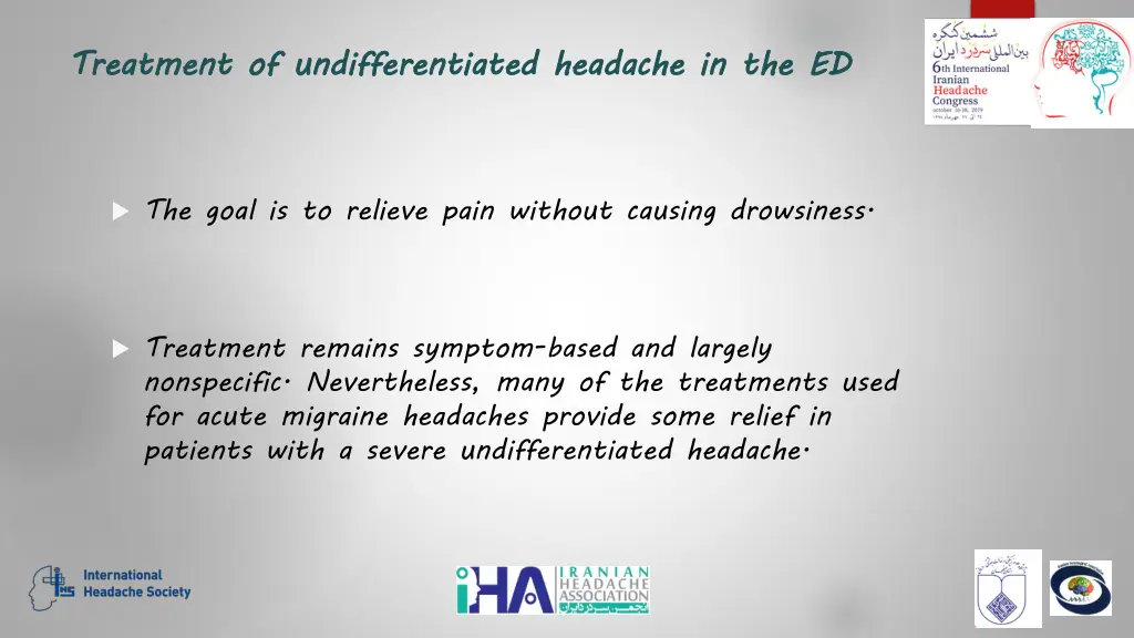 treatment of undifferentiated headache in the ed