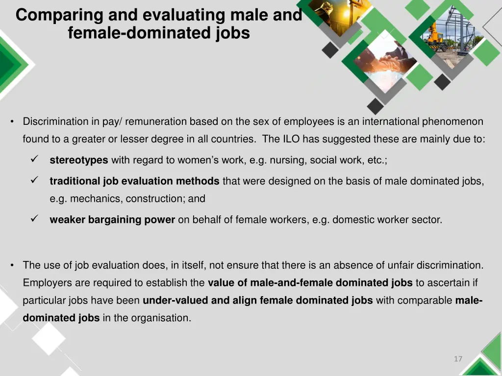 comparing and evaluating male and female