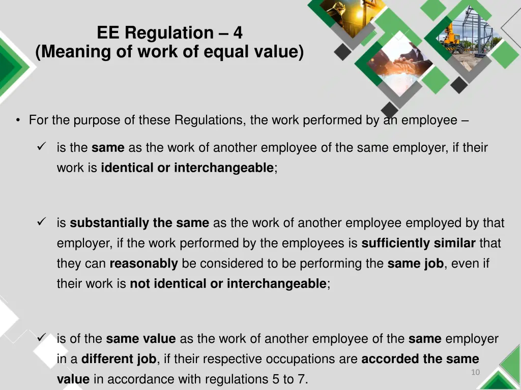 ee regulation 4 meaning of work of equal value