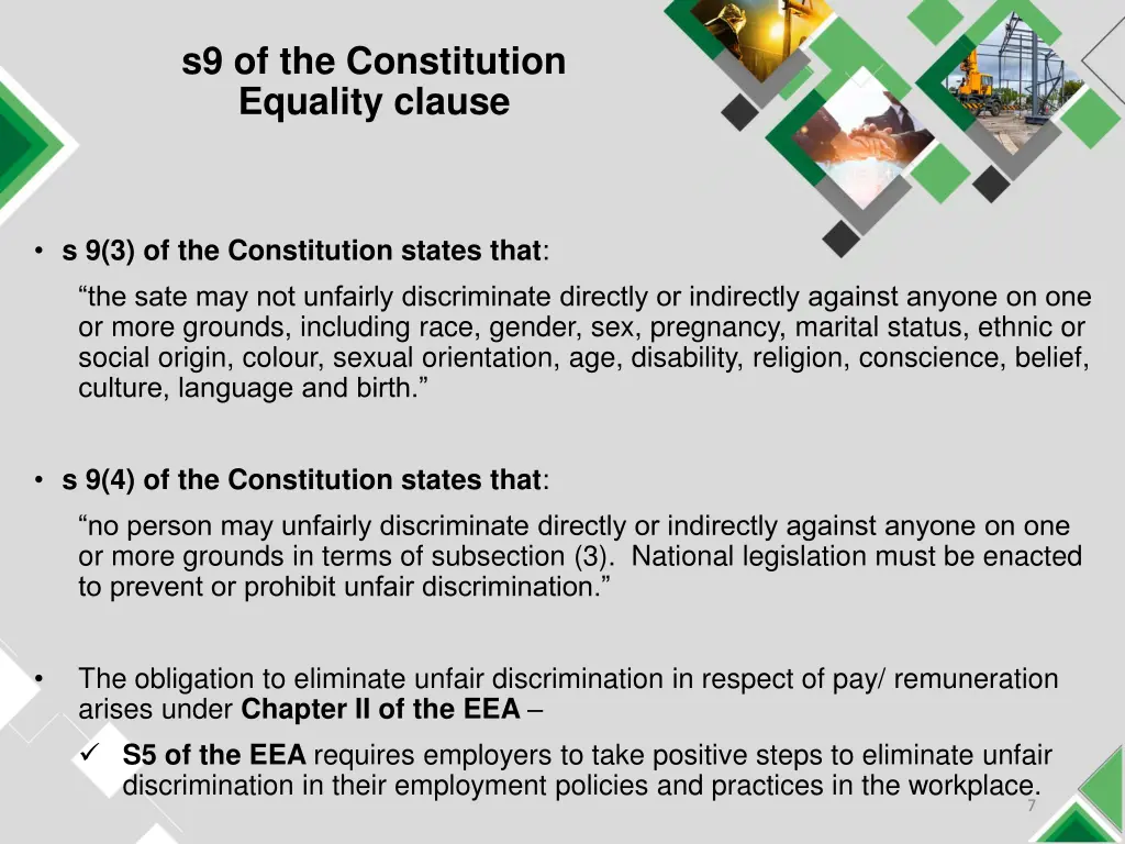 s9 of the constitution equality clause