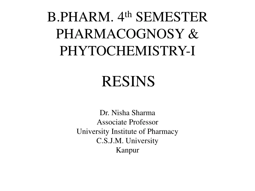 b pharm 4 th semester pharmacognosy