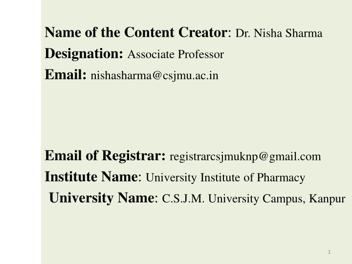 name of the content creator dr nisha sharma