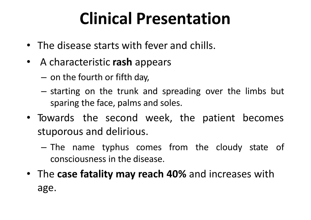 clinical presentation