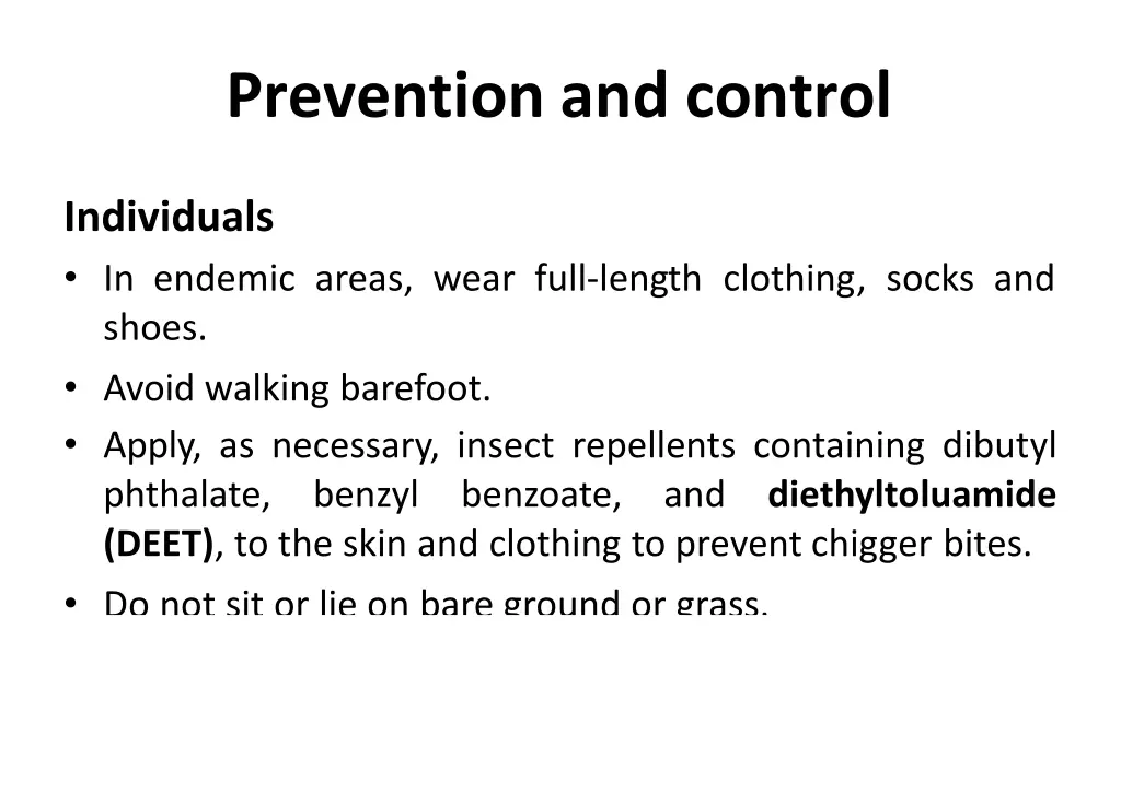 prevention and control