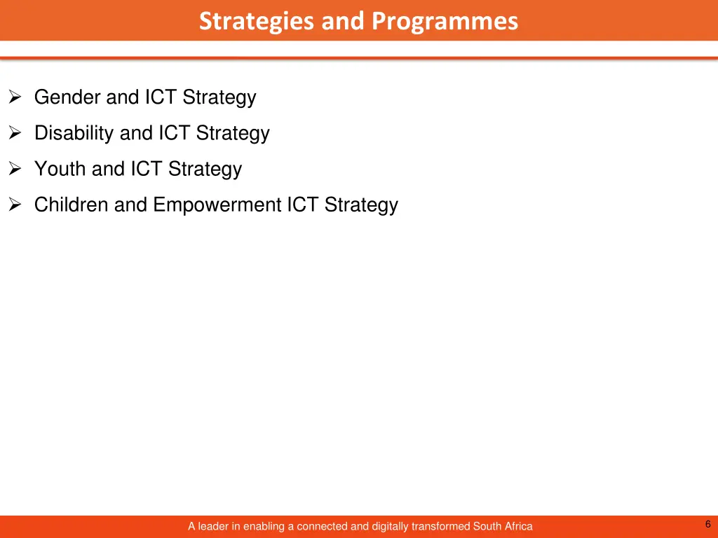 strategies and programmes