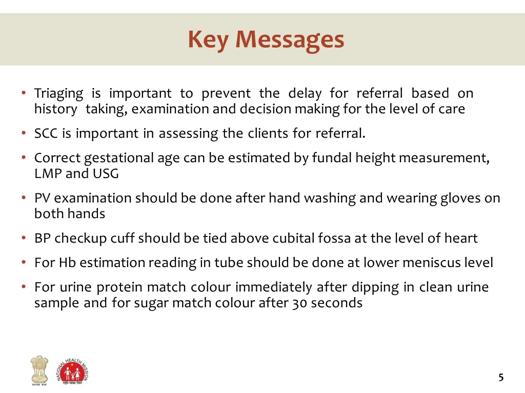 key messages