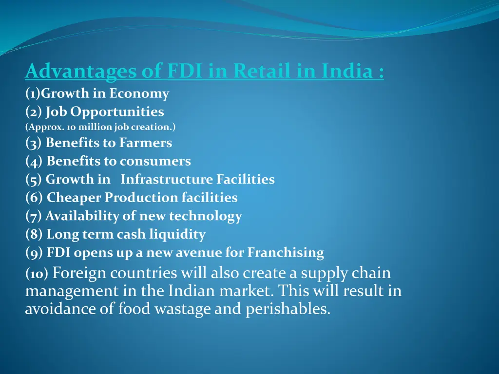 advantages of fdi in retail in india 1 growth