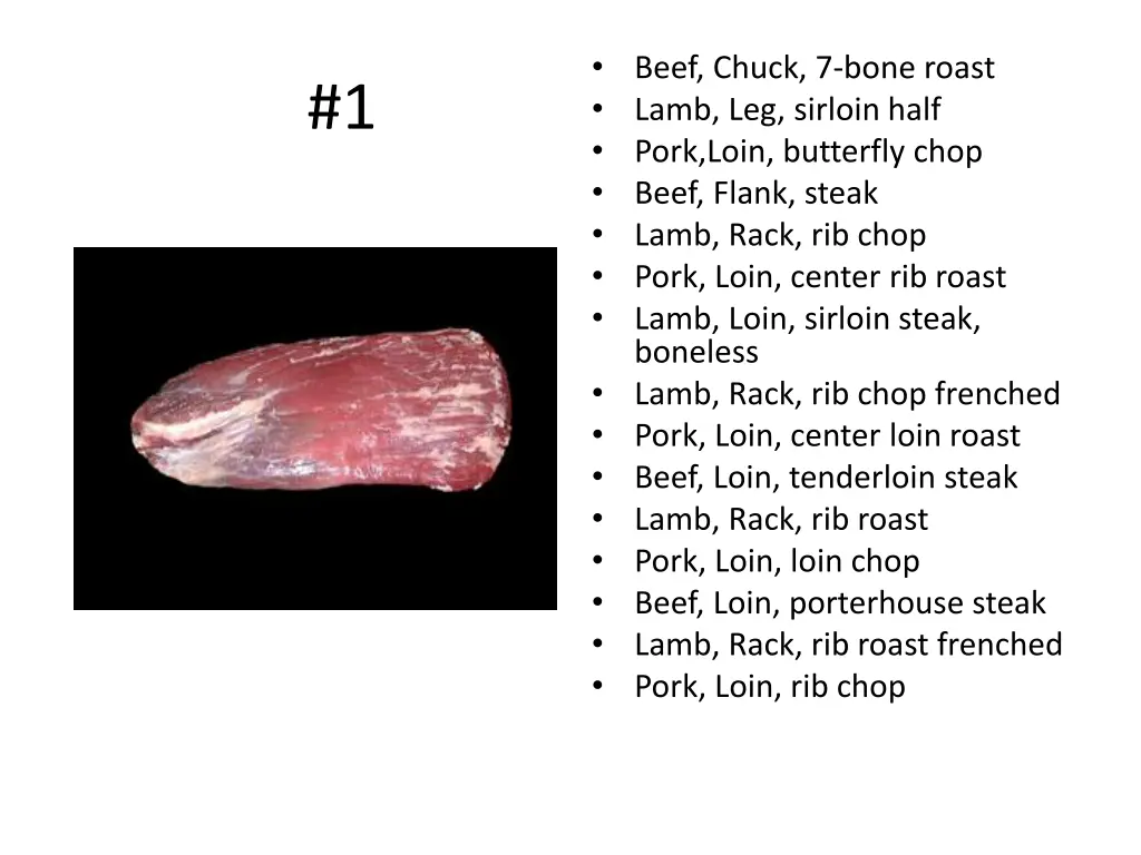 beef chuck 7 bone roast lamb leg sirloin half