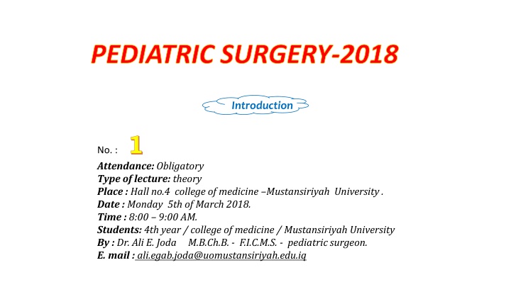 pediatric surgery 2018