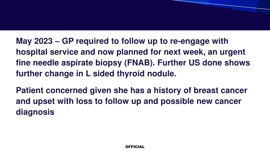 may 2023 gp required to follow up to re engage