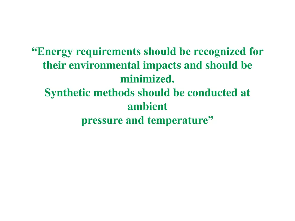 energy requirements should be recognized