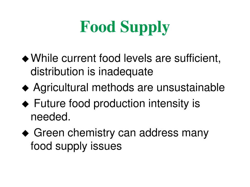 food supply