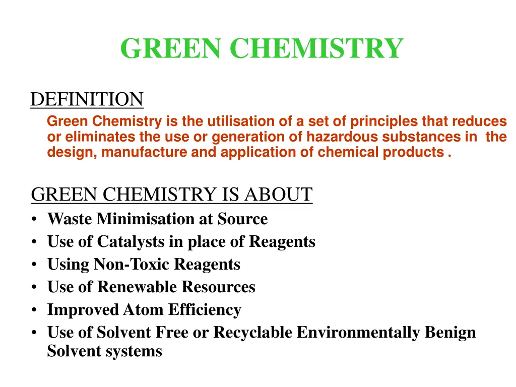 green chemistry 1