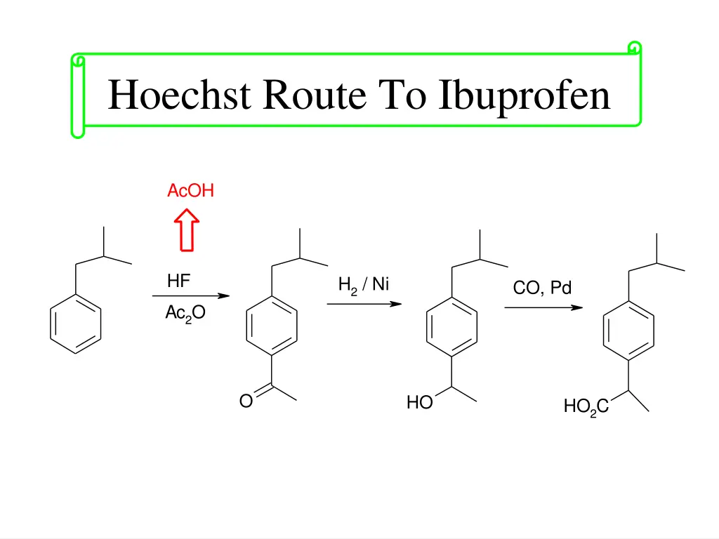 hoechst route to ibuprofen