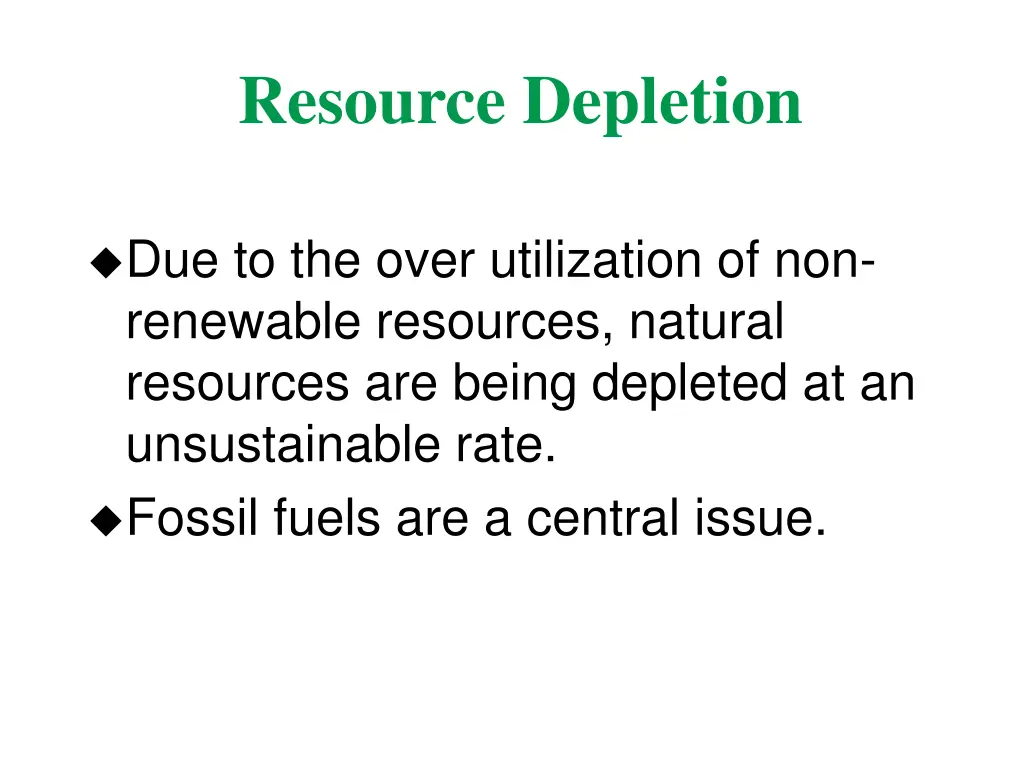 resource depletion