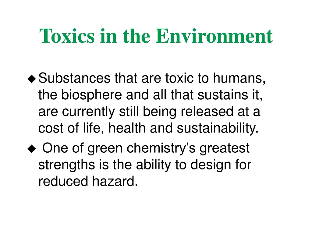 toxics in the environment