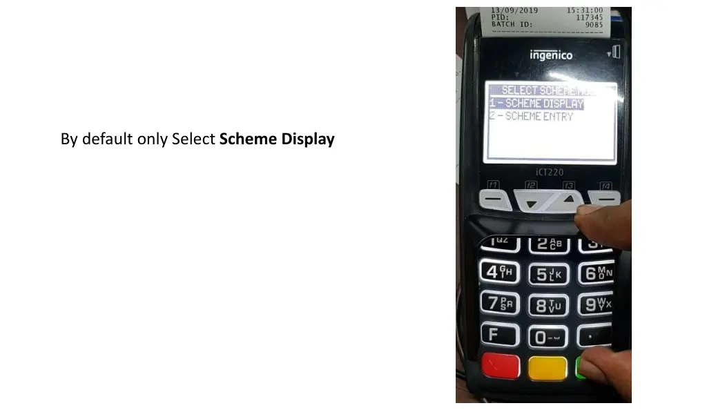 by default only select scheme display