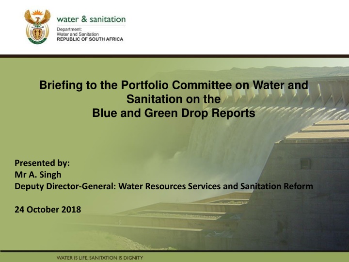 briefing to the portfolio committee on water