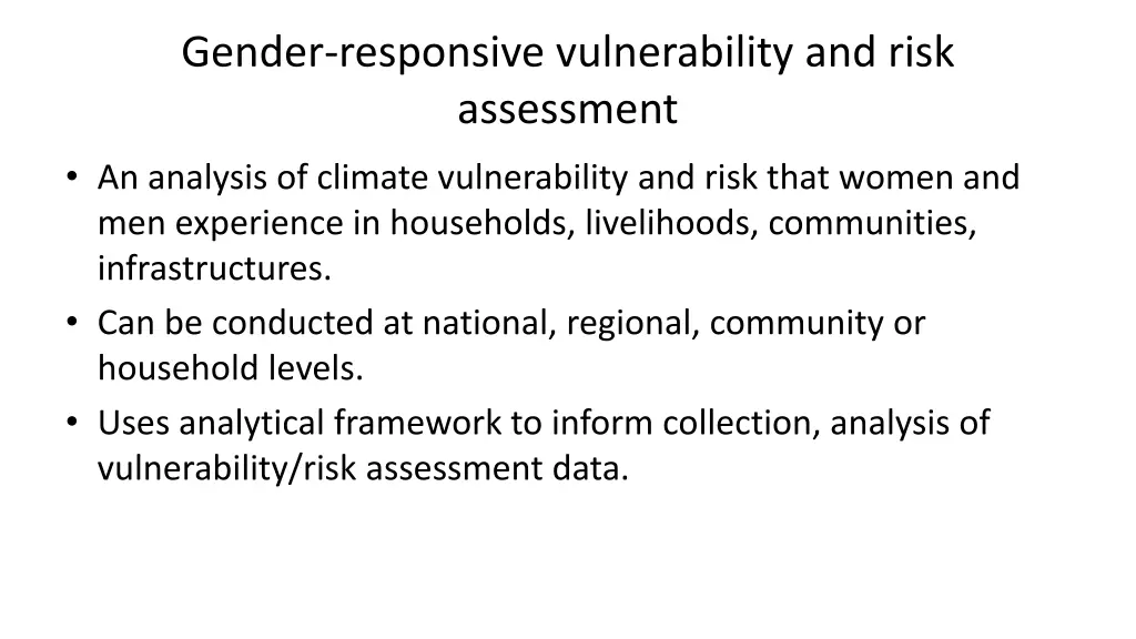 gender responsive vulnerability and risk