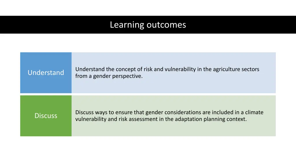 learning outcomes