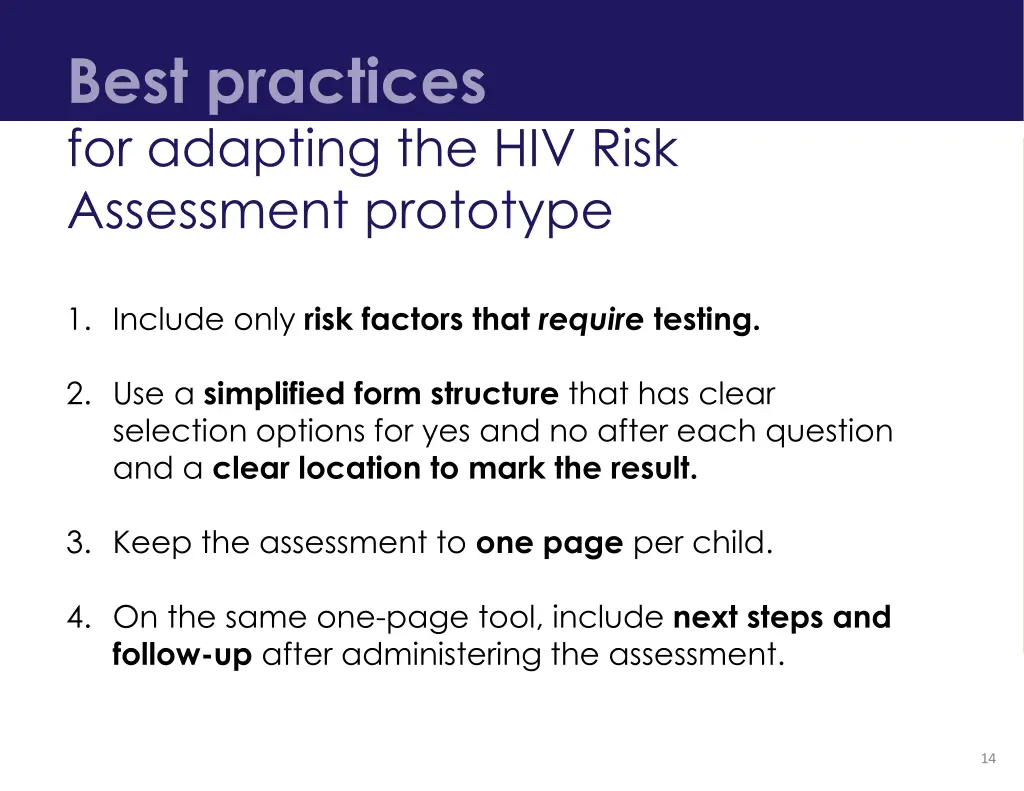 best practices for adapting the hiv risk