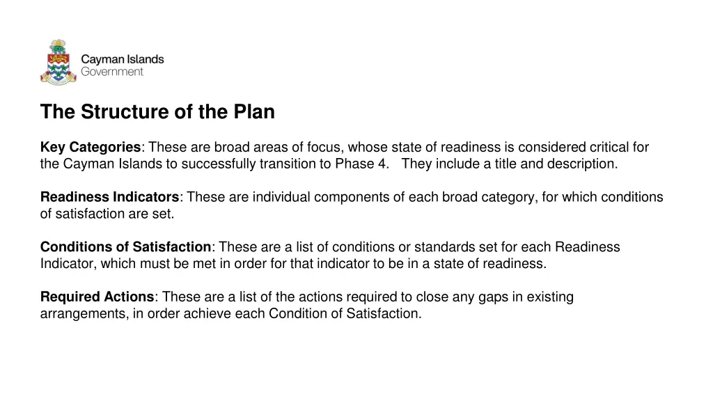 the structure of the plan