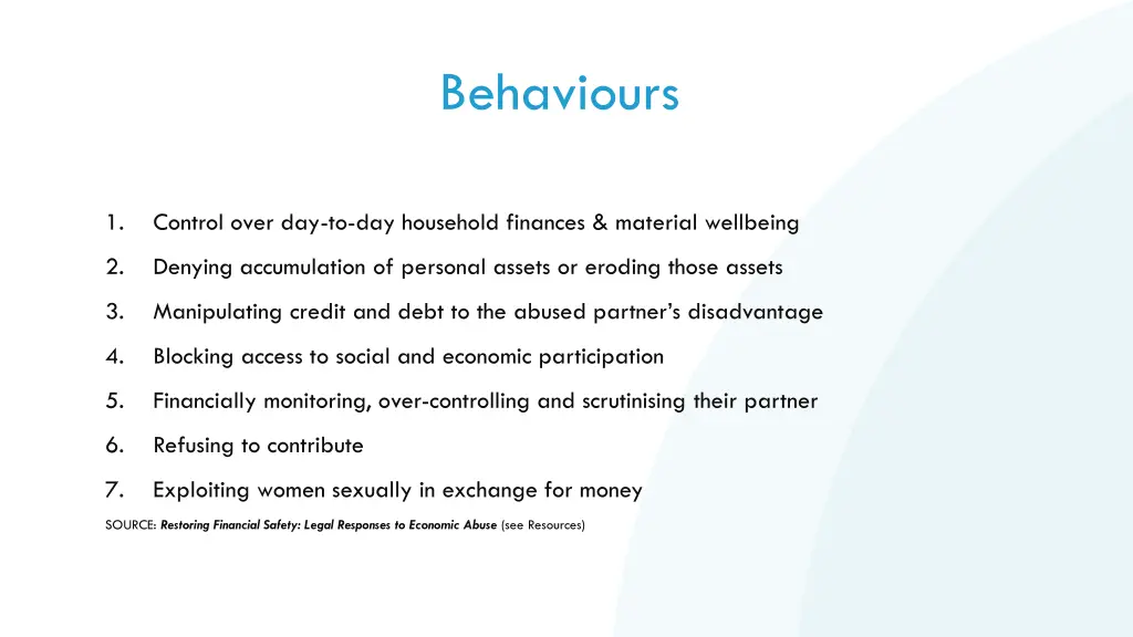 behaviours